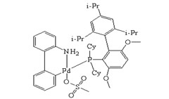 甲烷磺酸(2-二环己基膦)-3,6-二甲氧基-2’,4’,6’-三异丙基-1,1’-联苯)(2’-氨基-1,1’-联苯-2-基)钯(II) BrettPhos Pd G3 英文名称：Methanesulfonato(2-dicyclohexylphosphino-3,6-dimethoxy-2’,4’,6’-tri-i-propyl-1,1’-biphenyl)(2’-amino-1,1’-biphenyl-2-yl)palladium(II)